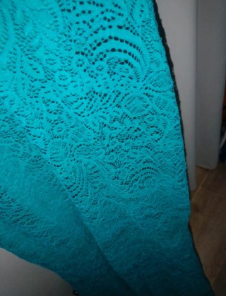 Vestido de fiesta verde azulado