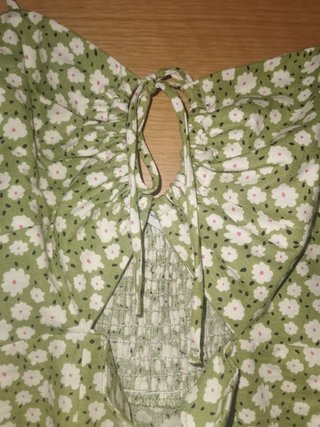 Vestido Zara floral lino