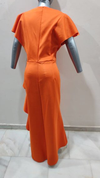 Vestido naranja para bodas y eventos