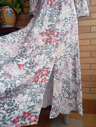 Vestido Largo Zara Estampado Floral Talla S/M