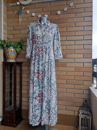 Vestido Largo Zara Estampado Floral Talla S/M