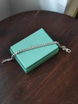 Pulsera chapada en oro blanco