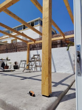 Pérgola de madera 4,5x4m