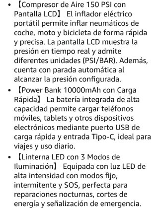 Arrancador de batería 12V con compresor de aire
