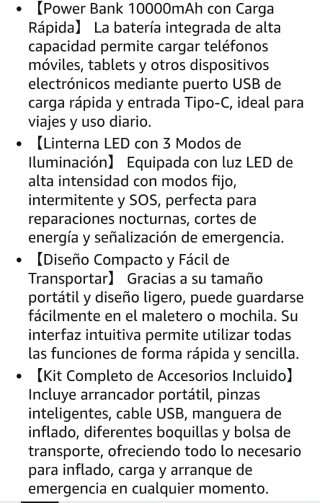 Arrancador de batería 12V con compresor de aire
