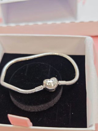 Pulsera Pandora 19cm Corazón Circonitas S925