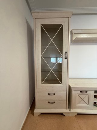 Conjunto Muebles Madera y Cristal