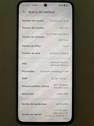Huawei Nova 12 SE 256GB mas 2 fundas