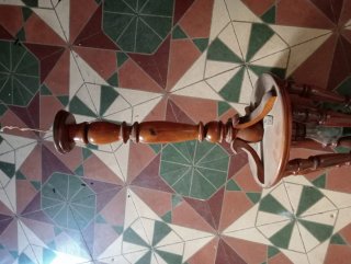Lámpara de madera vintage grande
