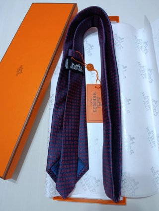 Corbata Hermès Azul y Roja