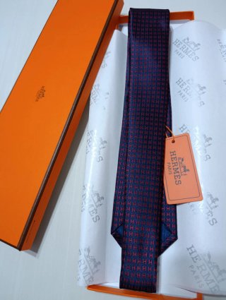 Corbata Hermès Azul y Roja