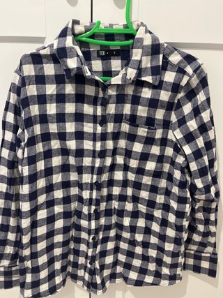 Chaqueta suave a cuadros azul y blanco