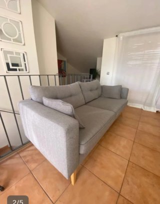 Sofá escandinavo 3 plazas gris claro