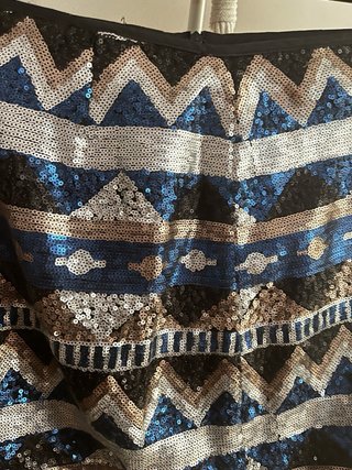 Falda mini lentejuelas azul y plata