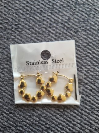 Pendientes Aro Corazones Acero Inoxidable