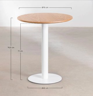 Mesa redonda madera y metal 70cm