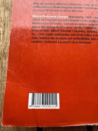 Libro La plaça del Diamant
