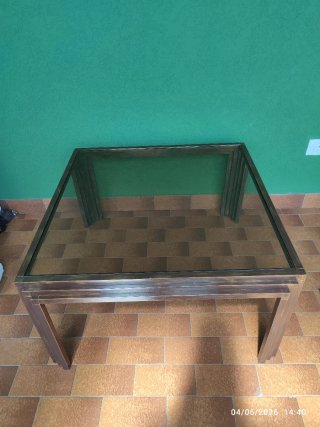 Tavolino ottone e vetro