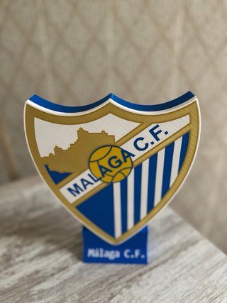 Escudo Málaga CF impreso en 3D