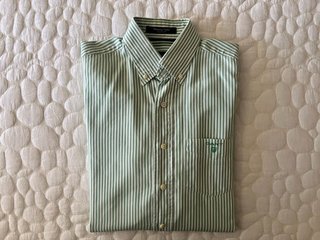 Camisa Gant, de rayas, verde agua, talla S