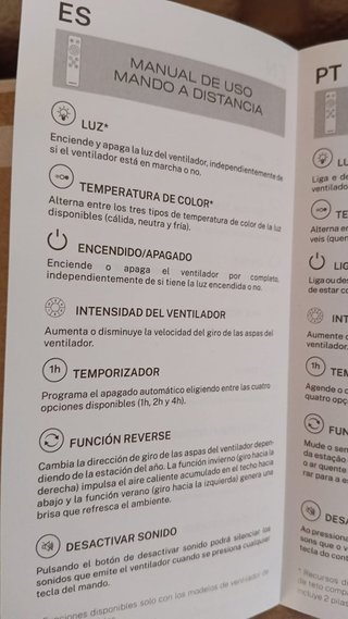 Ventilador de techo madera y blanco