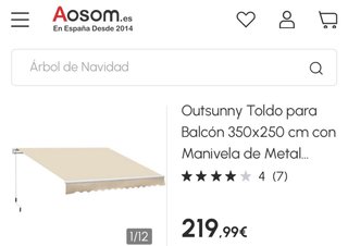 Toldo Outsunny 350x250cm (NUEVO, PRECINTADO)