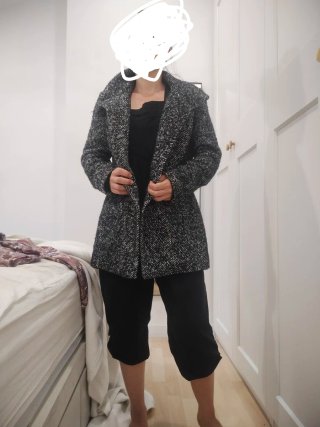 Chaqueta punto roma negra y gris