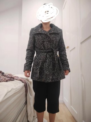 Chaqueta punto roma negra y gris