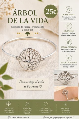 Pulsera Plata de Ley Árbol de la Vida
