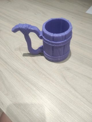 Taza estilo barril morada para l'ATA de refresco.