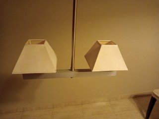 Lámpara de techo beige y plata