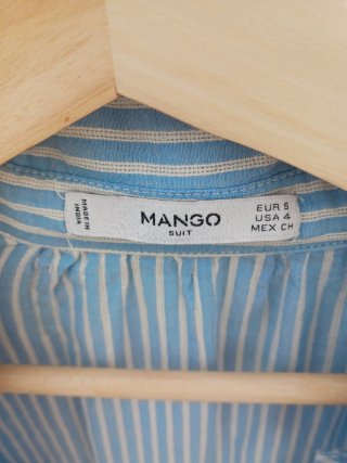 Camisa Mango Rayas Azules Talla S