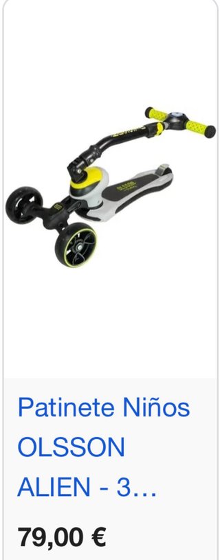 Patinete para niños de 3 a 6 años, 3 ruedas Olsson
