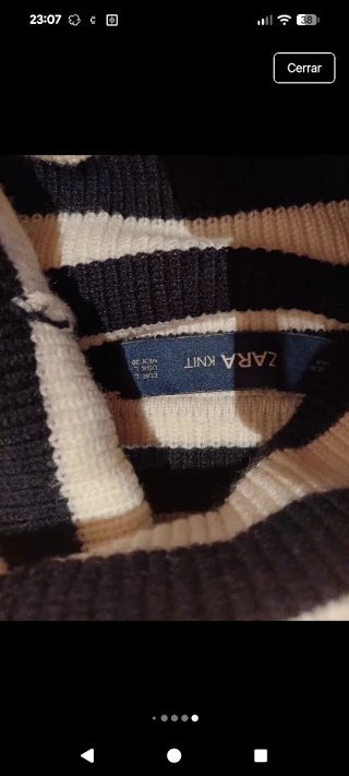 Jersey Zara rayas cuello alto Talla L