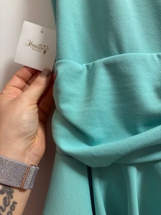 Vestido de evento verde azulado