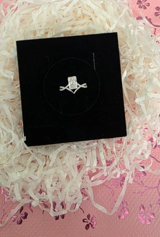 Anillo Oro Blanco Diamantes Corazón