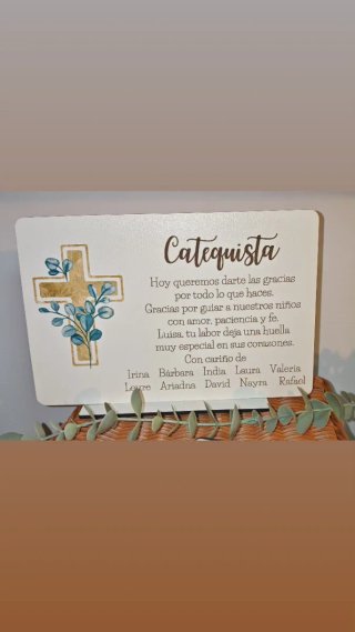 Placas personalizadas catequista