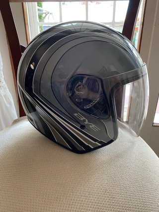 Casco moto BYE M nero/argento