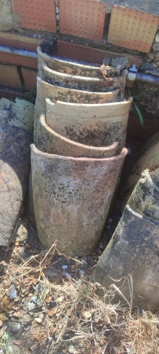 Tejas de barro antiguas(sobre 120)