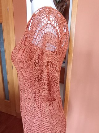 Vestido crochet color teja talla S