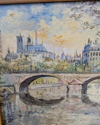 Pintura al óleo Balboa Puente París