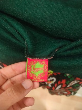 Falda estampada verde marrón y multicolor