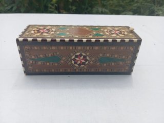 Dominó Vintage Caja Taracea Madera Artesanal