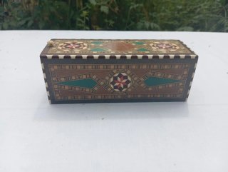 Dominó Vintage Caja Taracea Madera Artesanal