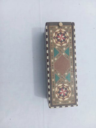 Dominó Vintage Caja Taracea Madera Artesanal