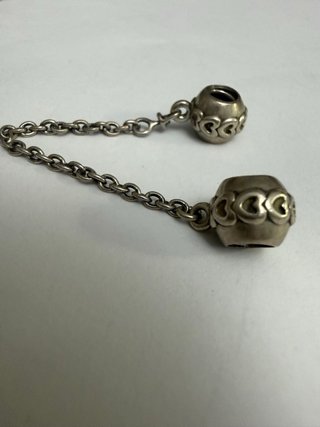 Plata Corazones Cadena Seguridad