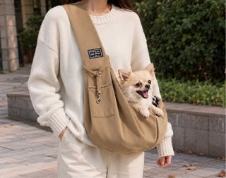 Transportín para perros pequeños beige