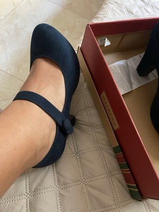 Tacones de terciopelo azul