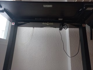 Mesa escritorio elevable eléctrica marrón 110x60