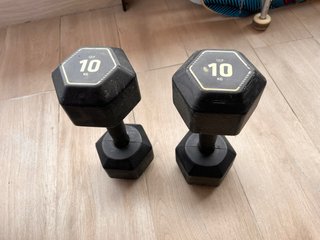 Set 2 Mancuernas Hexagonales 10kg